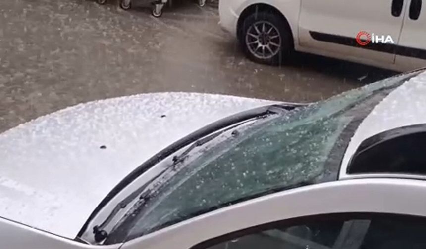 Komşu ilde dolu ile karışık yağmur etkili oldu (Video)