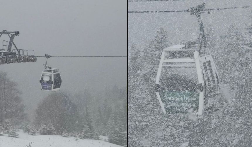 Uludağ'da kar yağışı etkili oldu (Video)