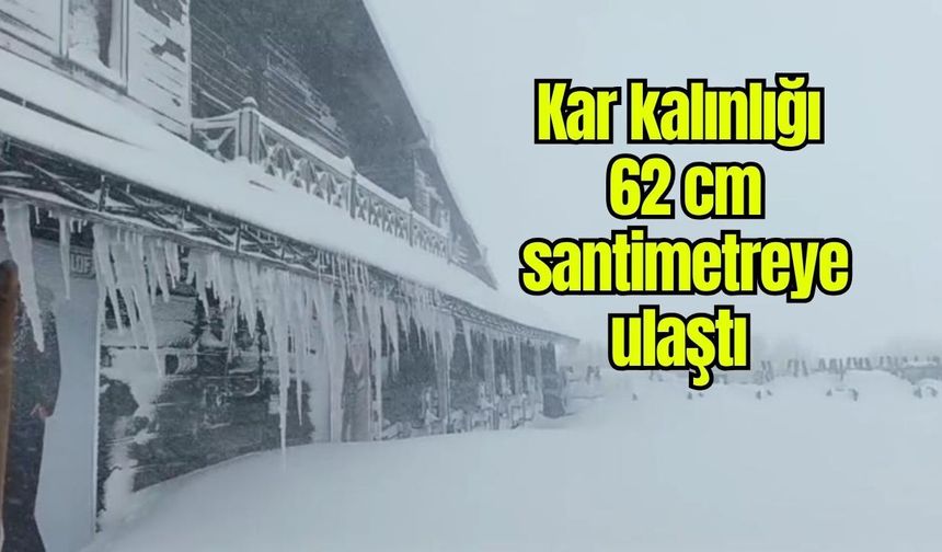 Kar kalınlığı 62 cm santimetreye ulaştı (Video)
