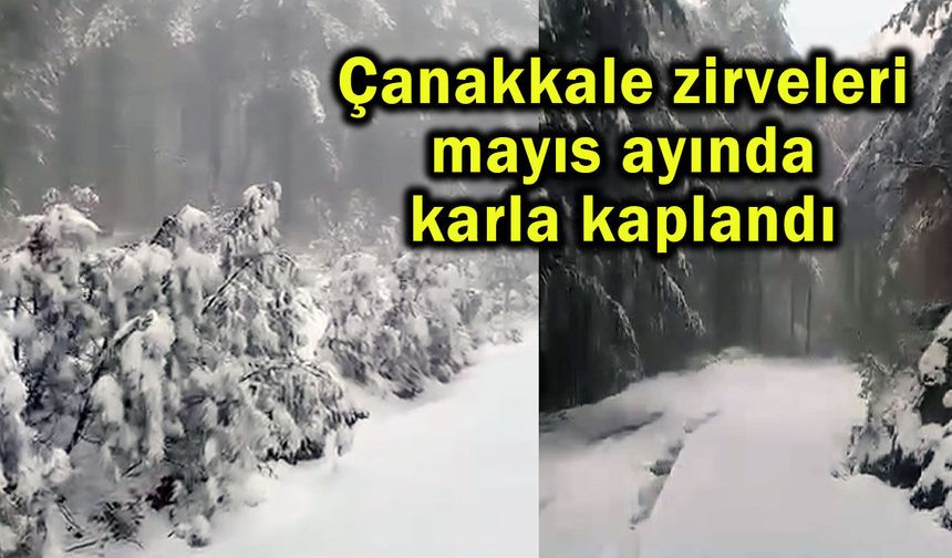 Çanakkale zirveleri Mayıs ayında karla kaplandı (Video)