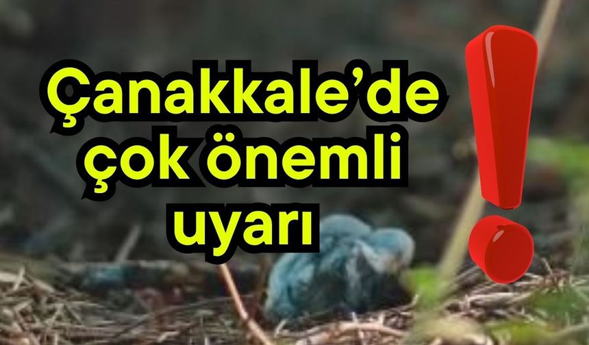 Çanakkale’de çok önemli uyarı!
