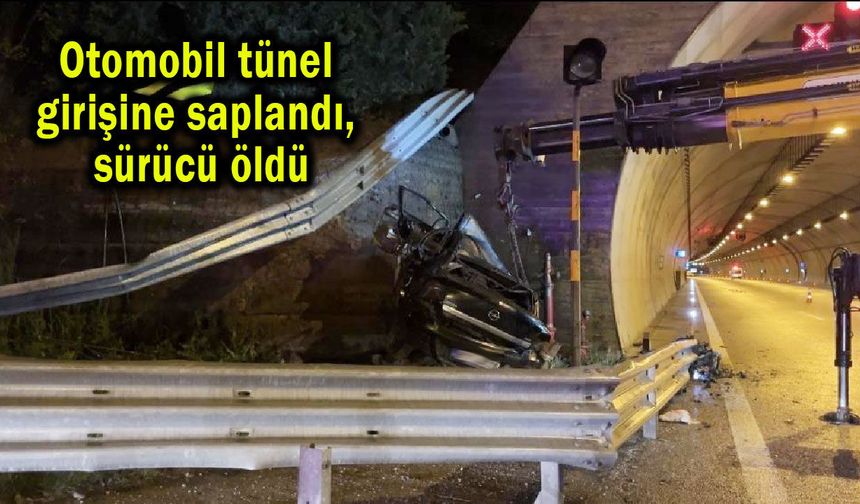 Otomobil tünel girişine saplandı, sürücü öldü (Video)