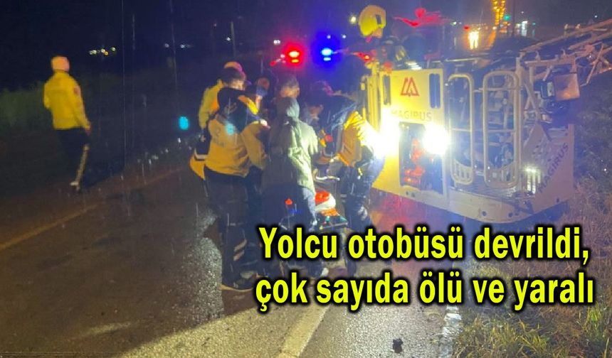 Yolcu otobüsü devrildi, çok sayıda ölü ve yaralı (Video)