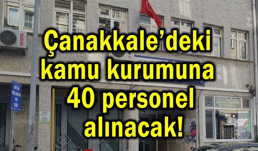 Çanakkale’deki kamu kurumuna 40 personel alınacak!
