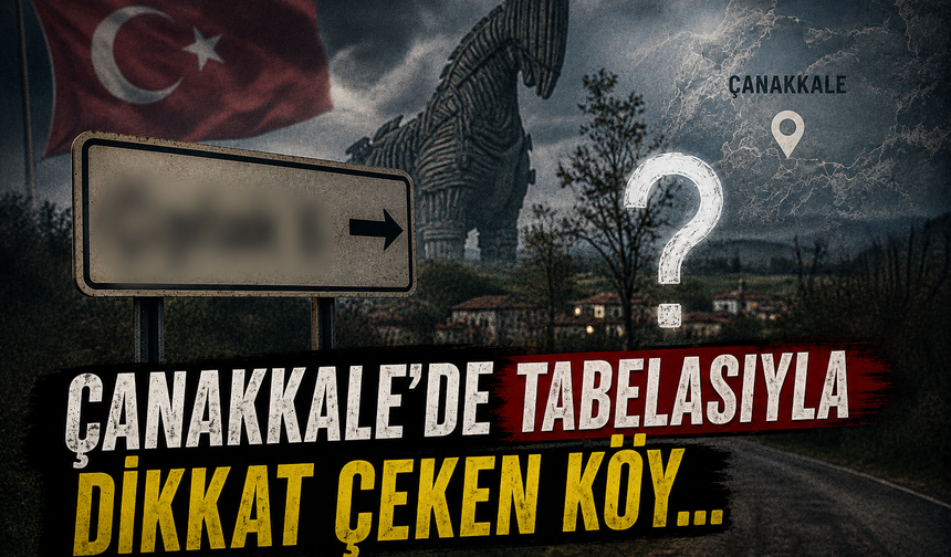 Çanakkale’de tabelasıyla dikkat çeken köy…