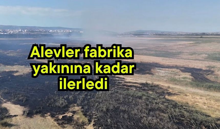 Alevler fabrika yakınına kadar ilerledi