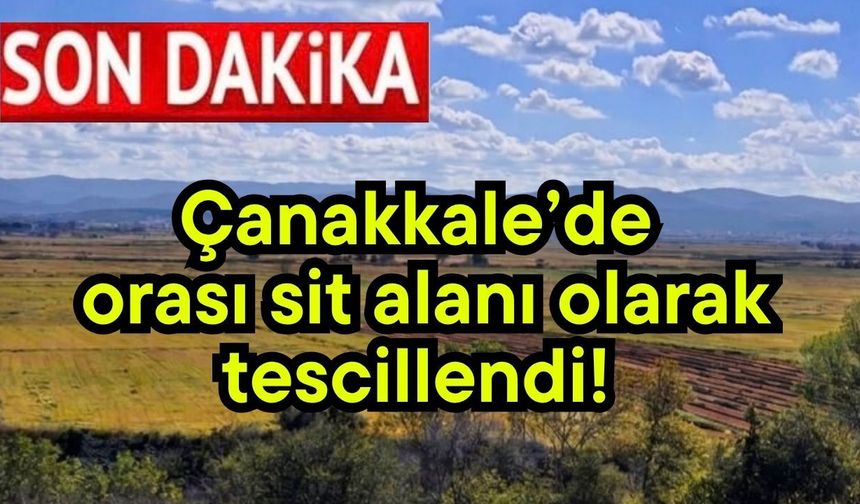 Çanakkale’de orası sit alanı olarak tescillendi!