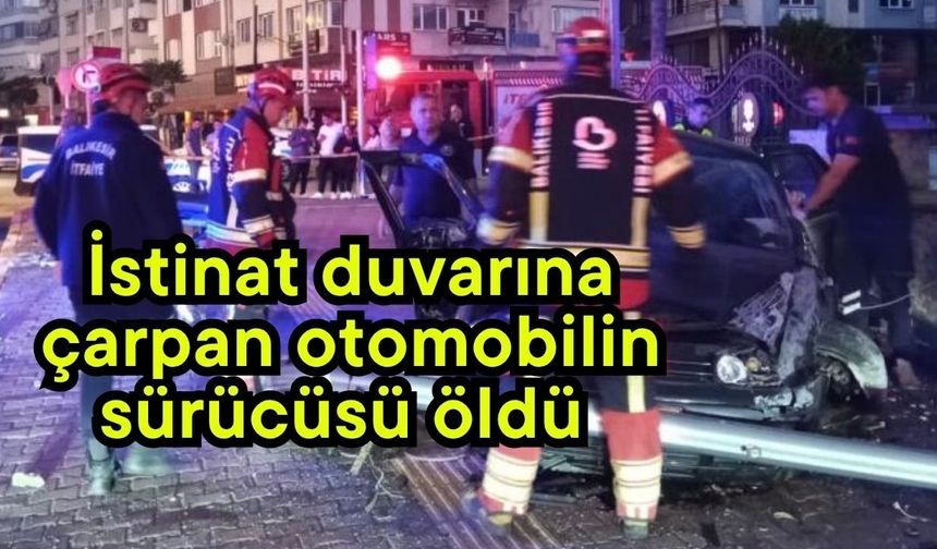 İstinat duvarına çarpan otomobilin sürücüsü öldü (Video)