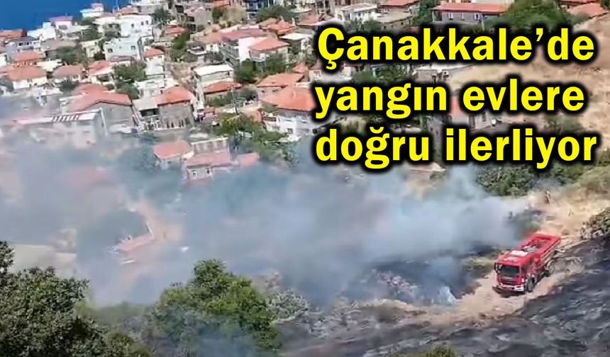 Çanakkale’de yangın evlere doğru ilerliyor (Tıkla izle)