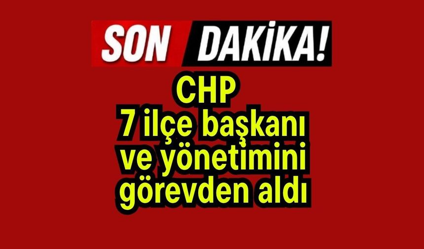 CHP, 7 ilçe başkanı ve yönetimini görevden aldı