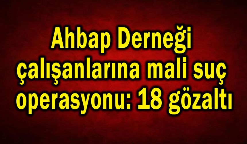 Ahbap çalışanlarına operasyonu, 18 gözaltı