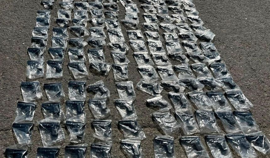 Durdurulan otobüsten cephanelik çıktı: 120 silah ele geçirildi (Video)