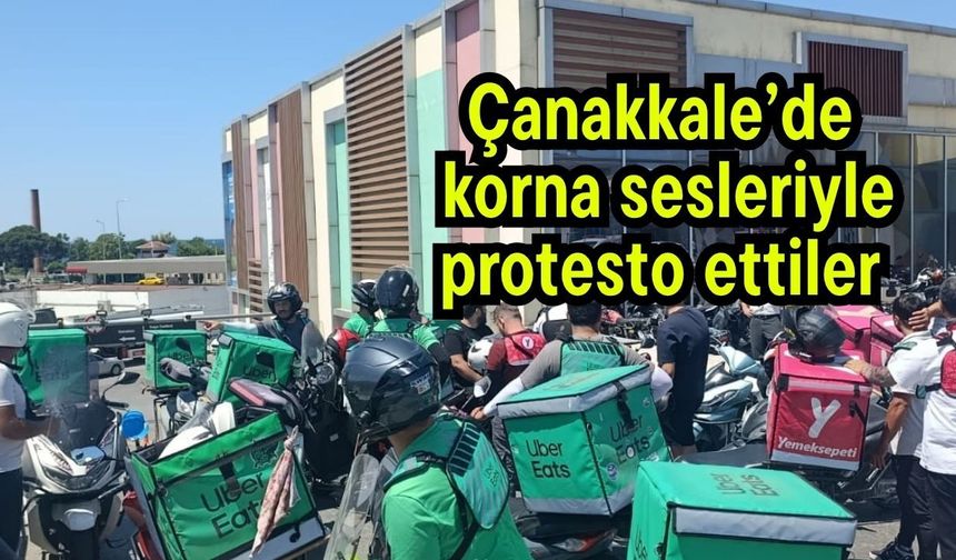 Çanakkale’de korna sesleriyle protesto ettiler