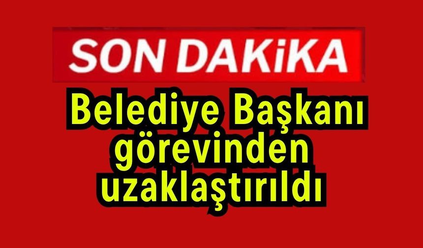 Belediye Başkanı görevinden uzaklaştırıldı