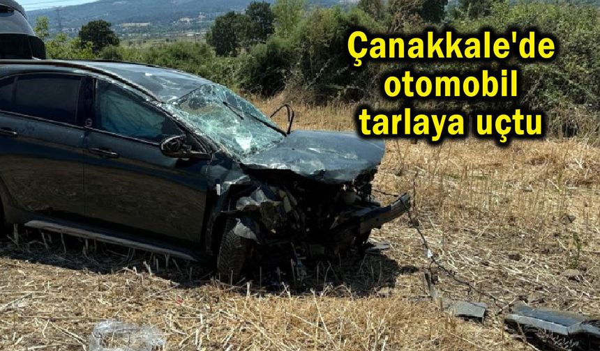 Çanakkale'de otomobil tarlaya uçtu (Video)