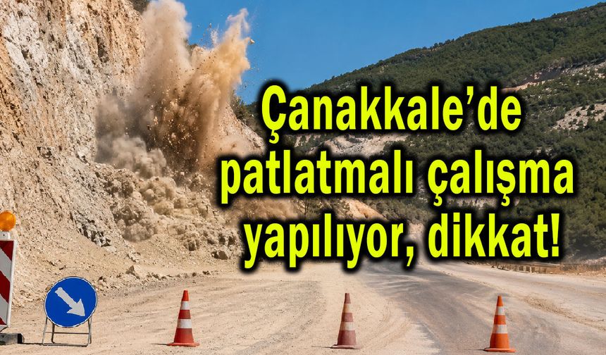 Çanakkale’de patlatmalı çalışma yapılıyor, dikkat!