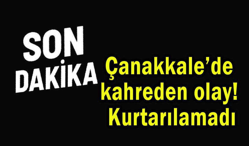 Çanakkale’de kahreden olay! Kurtarılamadı