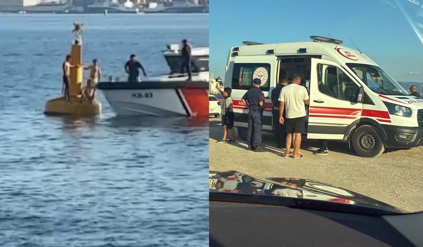 Boğulmamak için deniz fenerine çıkan 3 kişiyi Sahil Güvenlik kurtardı