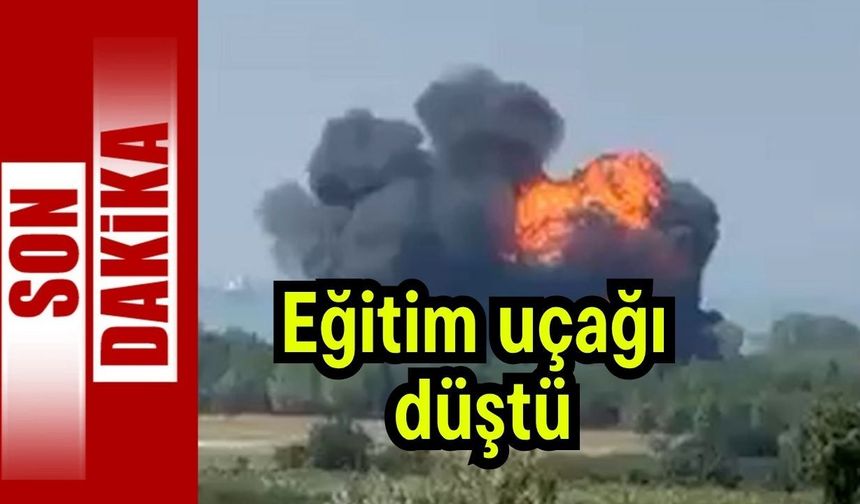 Son dakika... Eğitim uçağı düştü (Video)