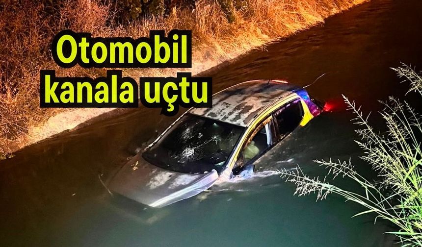 Otomobil kanala uçtu