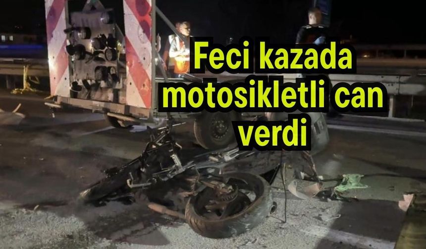 Feci kazada motosikletli can verdi (Video)