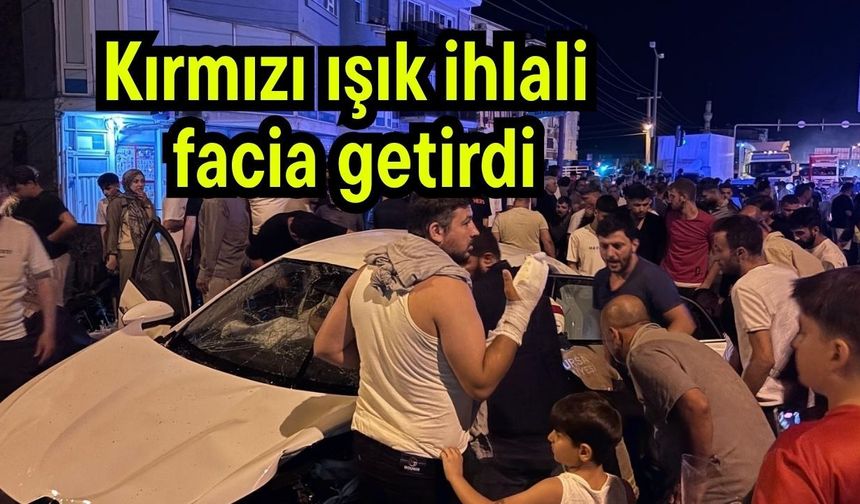 Kırmızı ışık ihlali facia getirdi (Video)