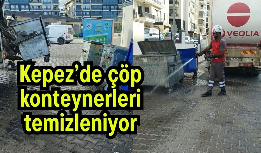 Kepez’de çöp konteynerleri temizleniyor