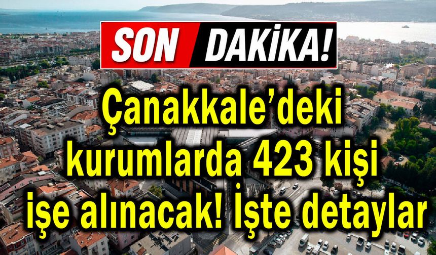 Çanakkale’de 423 kişi işe alınacak! İşte detaylar