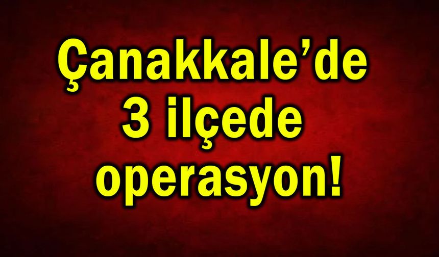 Çanakkale’de 3 ilçede operasyon!