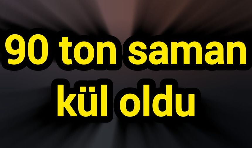 90 ton saman kül oldu