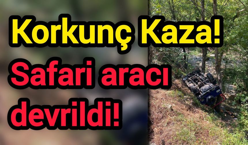 Safari aracı devrildi!