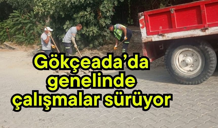 Gökçeada’da genelinde çalışmalar sürüyor