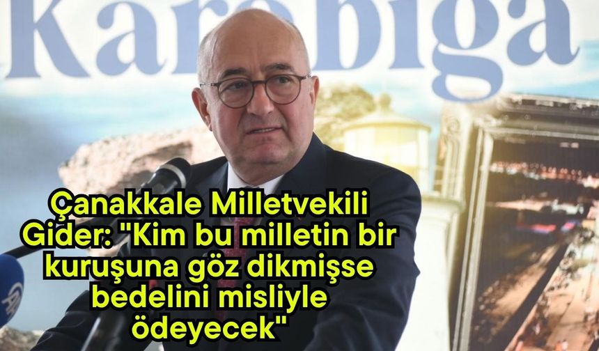 Çanakkale Milletvekili Gider: "Kim bu milletin bir kuruşuna göz dikmişse bedelini misliyle ödeyecek" (Video)