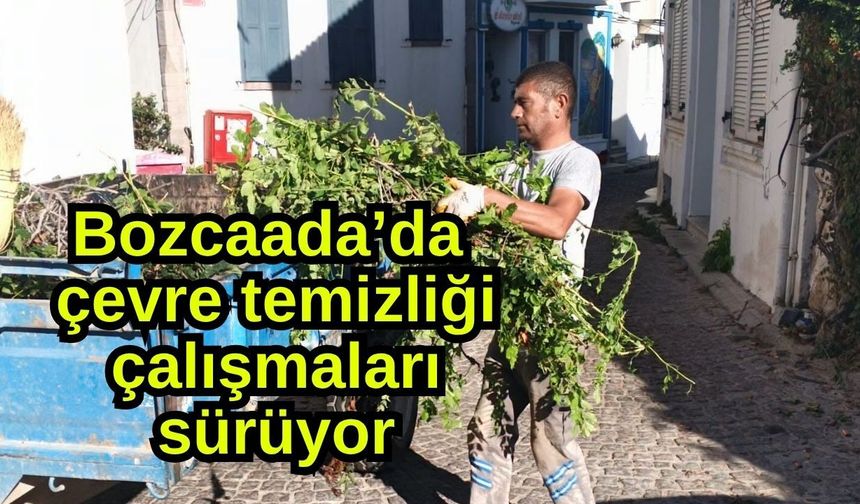 Bozcaada’da çevre temizliği çalışmaları sürüyor