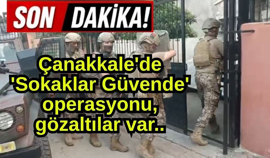 Çanakkale'de 'Sokaklar Güvende' operasyonu (Video)