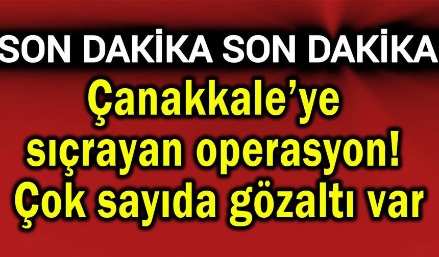 Çanakkale’ye sıçrayan operasyon! Çok sayıda gözaltı