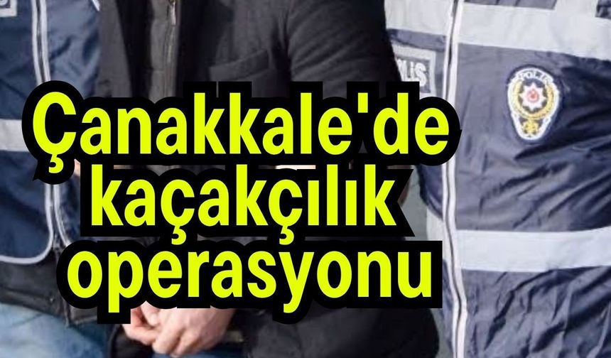 Çanakkale'de kaçakçılık operasyonu