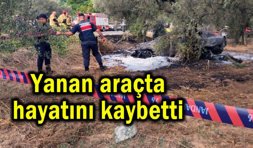 Yanan araçta hayatını kaybetti (Video)