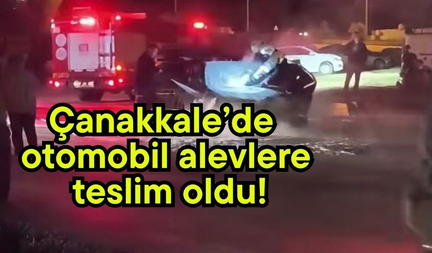 Çanakkale’de otomobil alevlere teslim oldu!