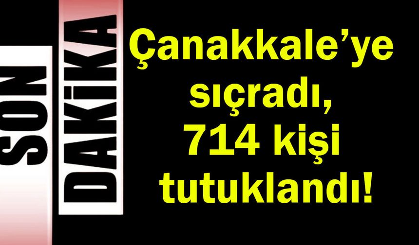 Çanakkale’ye sıçradı, 714 kişi tutuklandı!