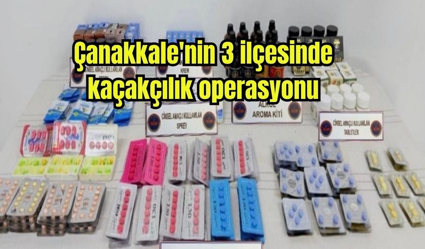 Çanakkale'nin 3 ilçesinde kaçakçılık operasyonu