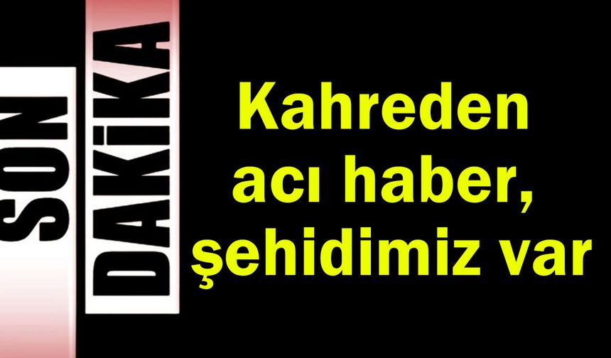 Kahreden haber, şehidimiz var...