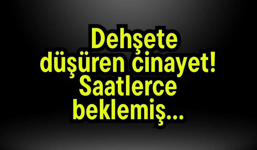 Dehşete düşüren cinayet! Saatlerce beklemiş…