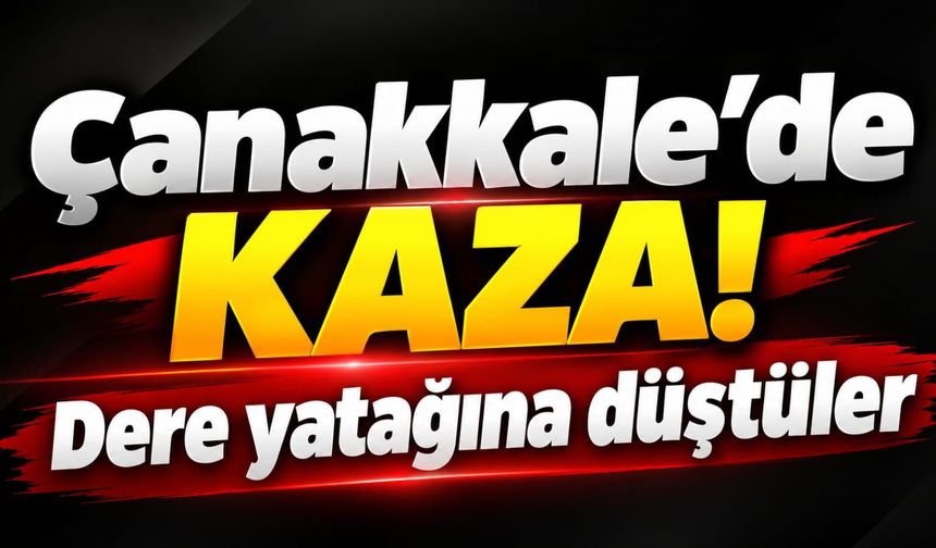 Çanakkale’de Kaza! Dere yatağına düştüler